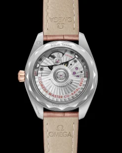 34 mm, acciaio‑oro Sedna™ su cinturino di pelle