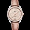 34 mm, acciaio‑oro Sedna™ su cinturino di pelle