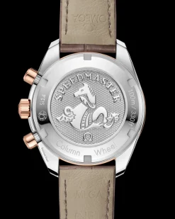 38 mm, acciaio‑oro Sedna™ su cinturino di pelle