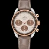 38 mm, acciaio‑oro Sedna™ su cinturino di pelle