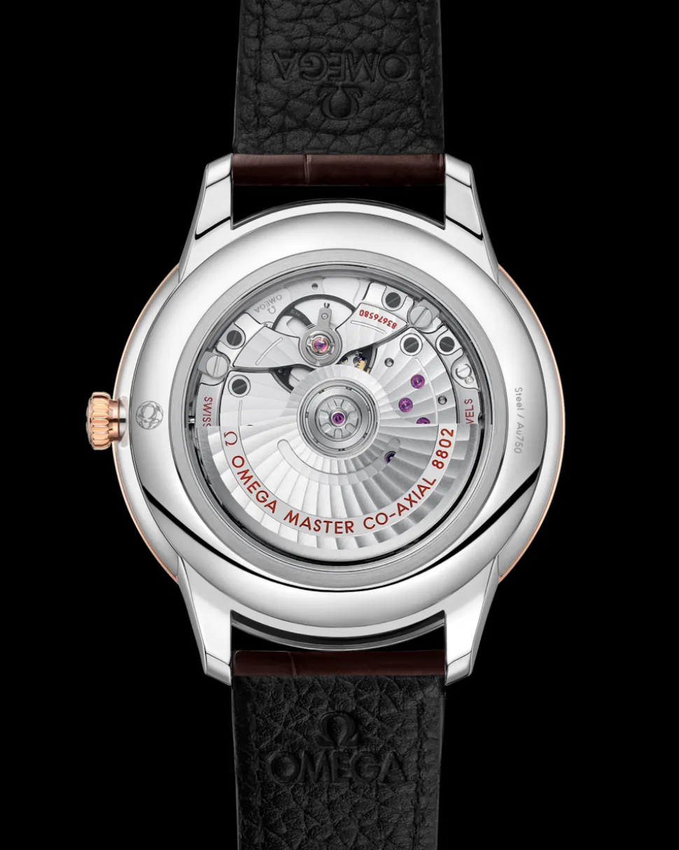41 mm, acciaio‑oro Sedna™ su cinturino di pelle