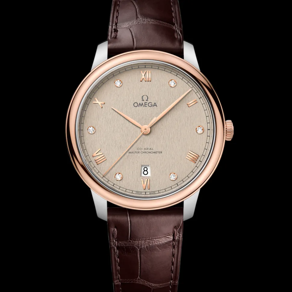 40 mm, acciaio‑oro Sedna™ su cinturino di pelle
