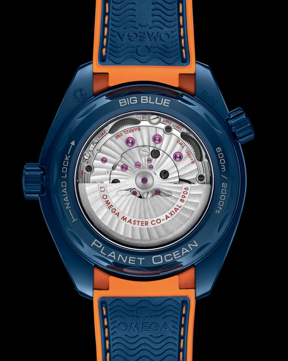 45,5 mm, ceramica blu su cinturino in caucciù