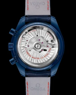 44,25 mm, ceramica blu su cinturino di pelle