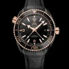 45,5 mm, ceramica nera su cinturino in pelle con rivestimento interno in caucciù
