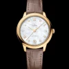 34 mm, oro giallo su cinturino di pelle