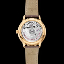 34 mm, oro giallo su cinturino di pelle