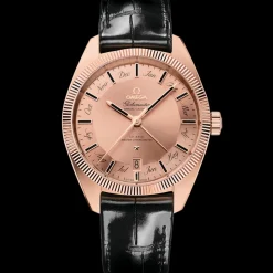 41 mm, oro Sedna™ su cinturino di pelle