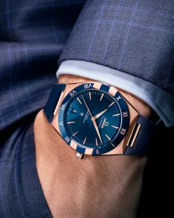 41 mm, oro Sedna™ su cinturino di pelle