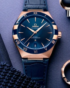 41 mm, oro Sedna™ su cinturino di pelle