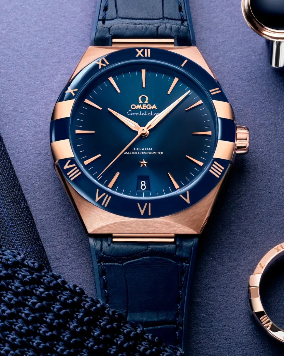 41 mm, oro Sedna™ su cinturino di pelle