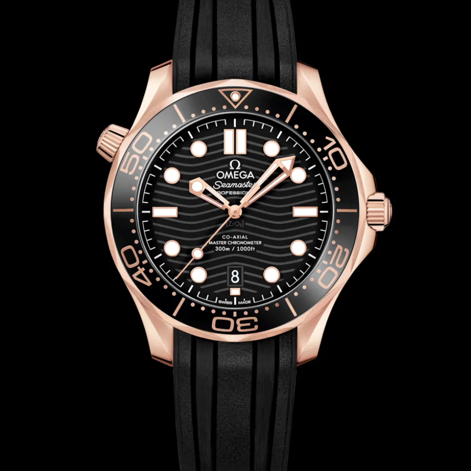 42 mm, oro Sedna™ su cinturino in caucciù