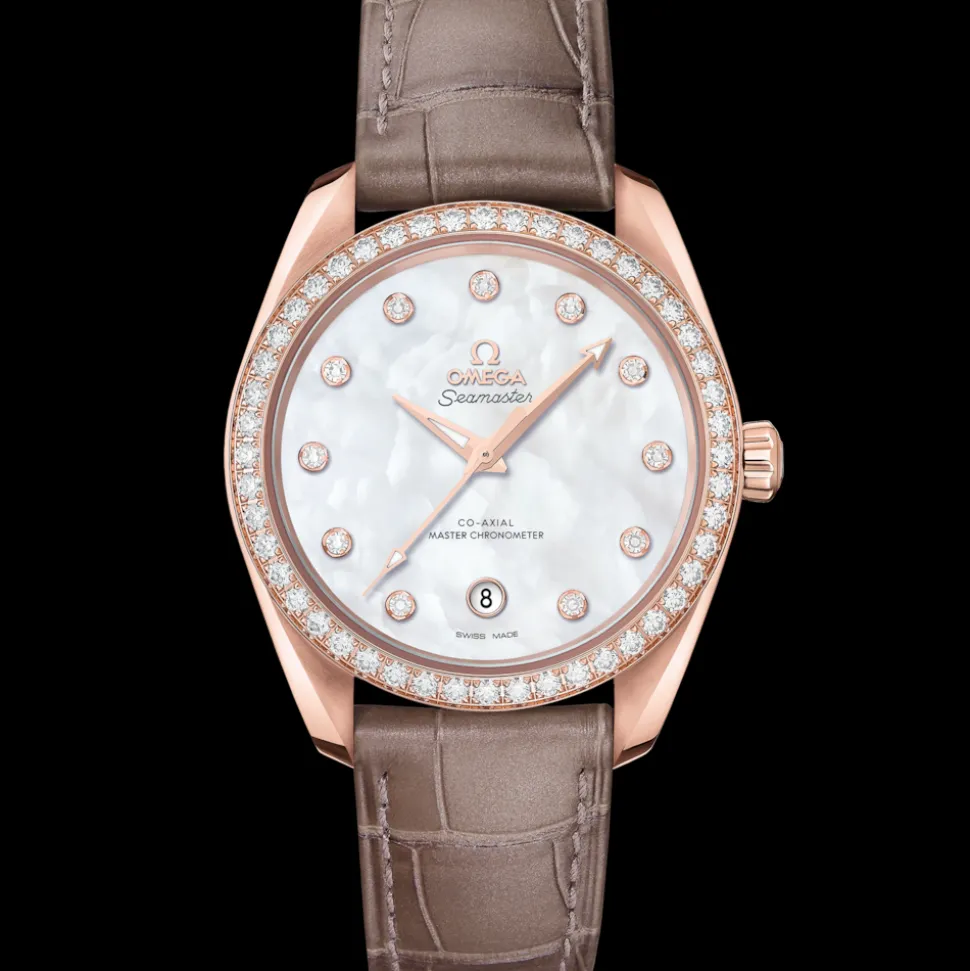 38 mm, oro Sedna™ su cinturino di pelle