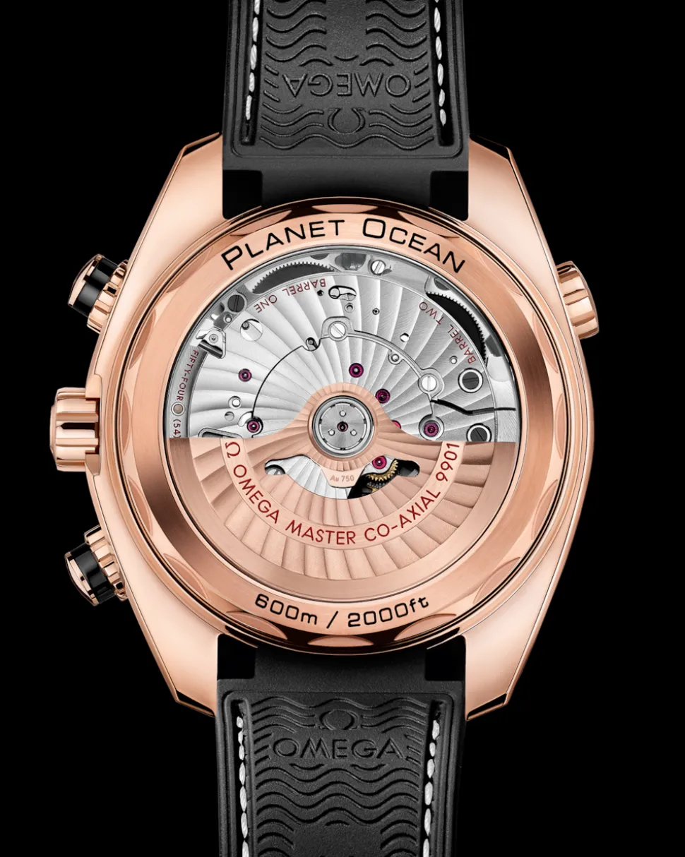 45,5 mm, oro Sedna™ su cinturino in pelle con rivestimento interno in caucciù