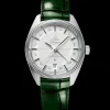 41 mm, platino su cinturino di pelle