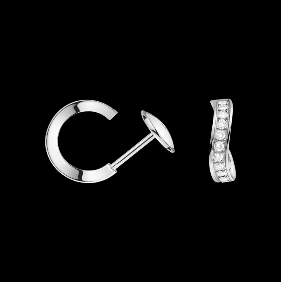 Orecchini, oro bianco 18k, diamanti