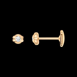 Orecchini, oro giallo 18k, diamanti