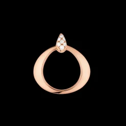 Pendente, oro rosso 18k, diamanti